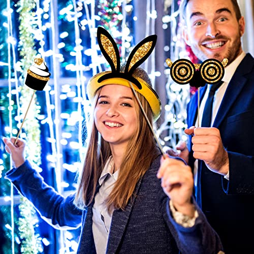 Zonon 24 Pcs Funny Photo Booth Props:Valentine's Day, Mardi Gras, Easter, Family Reunion, Class Reunion, Birthday, Wedding...