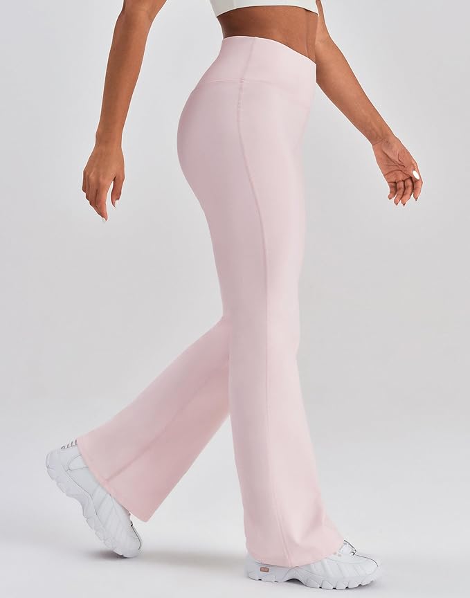 K-Swiss Flare Leggings for Women 32" - High Waist Wide Leg Bell Bottom Bootcut Yoga Pants for Casual Lounge