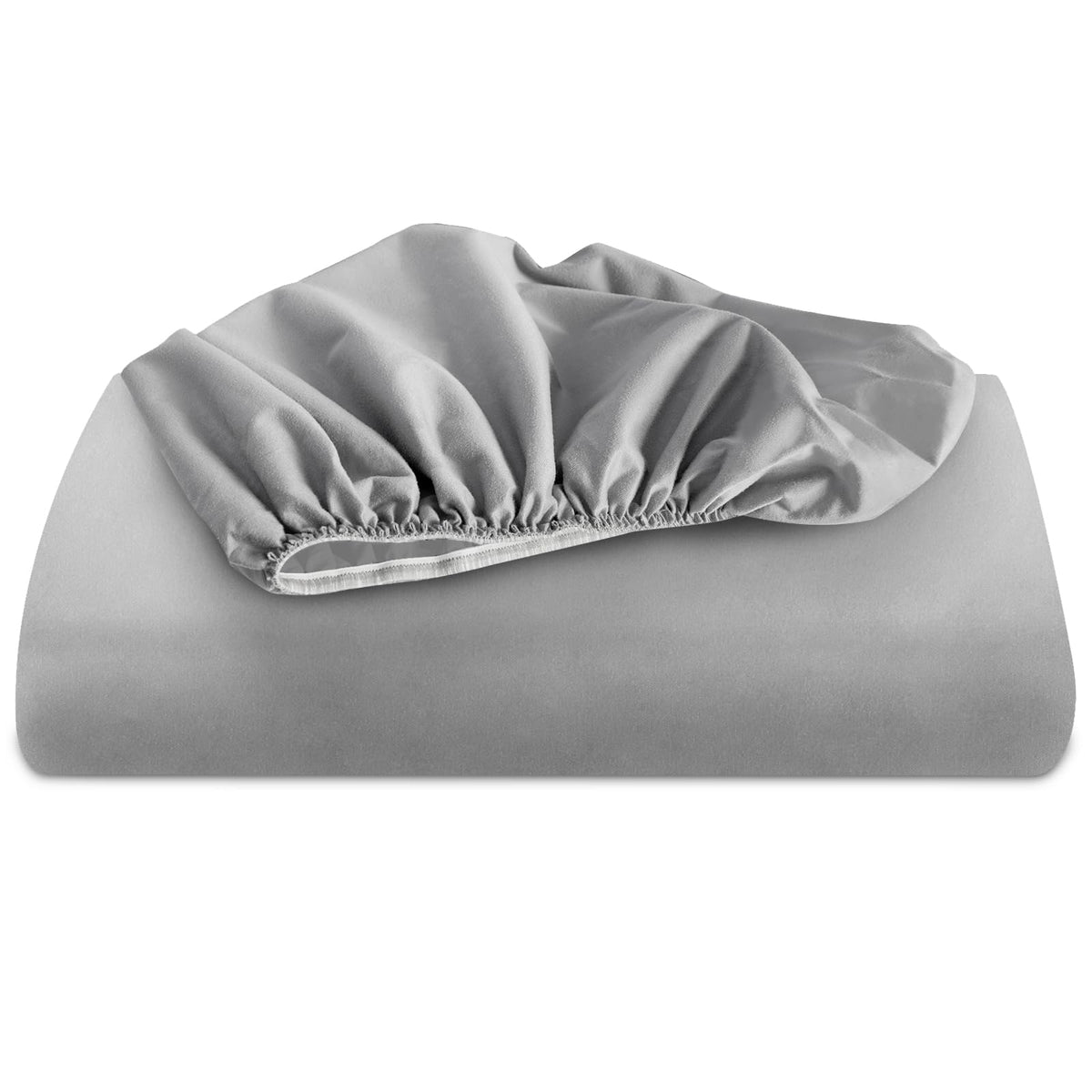 Biloban Full Fitted Sheet, Full Bedding Fitted Sheets Only with Deep Pocket up to 14", Bottom Sheet, Shrinkage & Stain Resistant Bed Sheets, Wrinkle Free & Easy Care, Grey