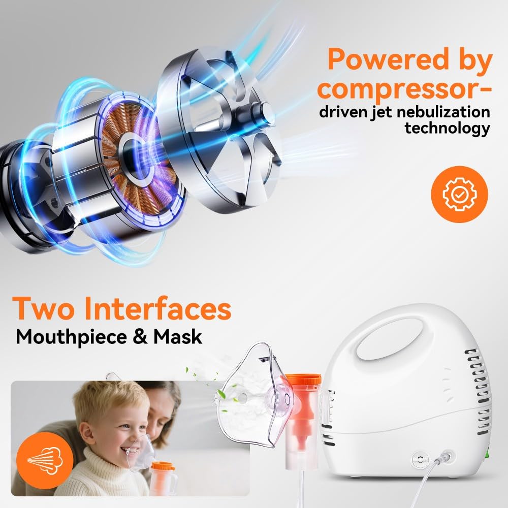 Zorymz Portable Nebulizer, Nebulizer Machine for Adults and Kids,Low Noise Nebulizer for Breathing Comfort, Desktop Nebulizer for Home Use,Nebulizer, Medicinal, Non-Ventilatory (Atomizer) - NEBULIZERS
