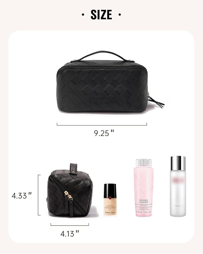 EACHY Travel Makeup Bag,Large Capacity Cosmetic Bags for Women,Waterproof Portable Pouch Open Flat Toiletry Bag Pattern Makeup Bag