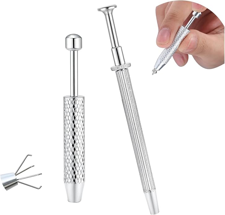 Piercing Taper Ball Grabber Tool for Changing Jewelry - 14G 16G 18G 20G Stainless Steel Flat Back Earrings Applicator Tool Threadless Insertion Pin Thread Body Piercing Kit for Ear Nose Lip