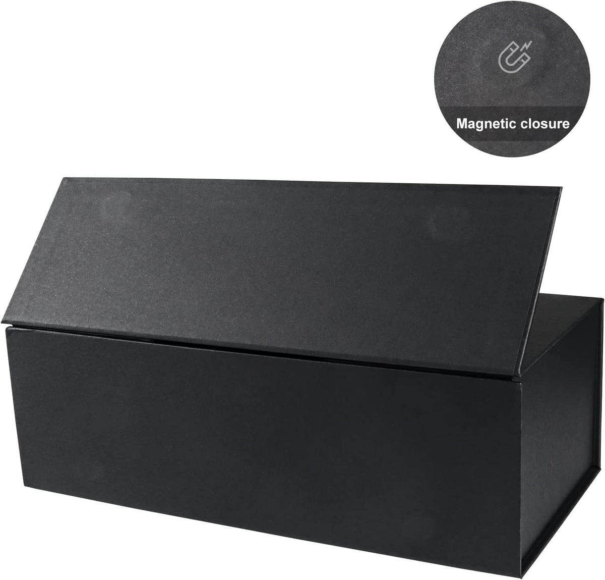 Gift Boxes Black with Magnetic Closure Lid 12" X 6" X 4" Gift Boxes for Presents,Luxury for Gift Packaging, Bridesmaid Gifts Box,Birthday Gift Box,Christmas Gift Box(5PCS)
