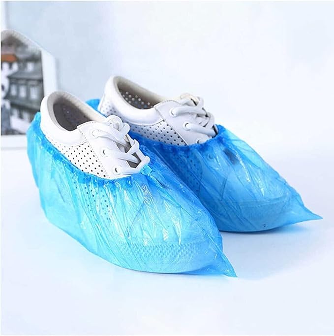 Shoe Covers Disposable 1000 PCS (500 Pairs) Reusable Boot Covers Waterproof, Durable for Real Estate, Travel, Construction, Workplace, Medical, Rain, Floor, One Size Fits Most, Hygienic Carpet Blue