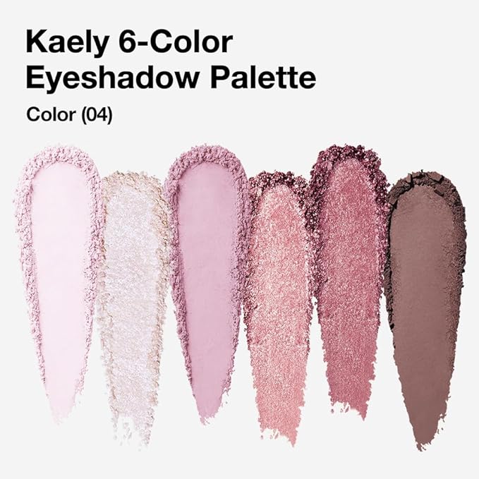 6 Colors Mini Rose Gold Pink Eye Shadow Palette Makeup for Older Women, Neutral Matte Shimmer Eyeshadow Palette Highly Pigmented Waterproof, paleta de sombras de ojos, Vegan & Cruelty-free, 04