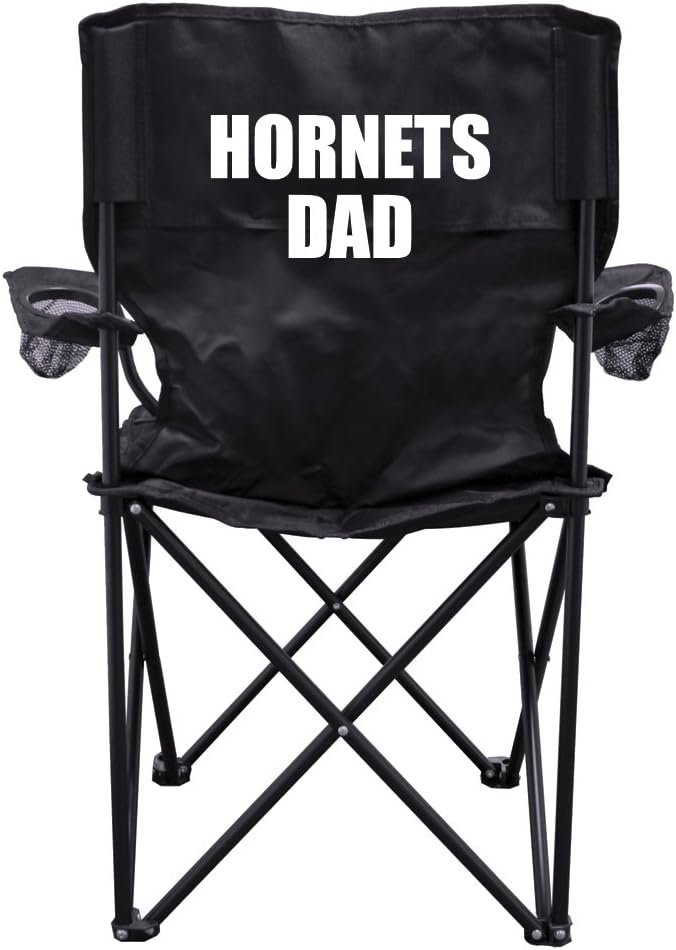 VictoryStore Outdoor Camping Chair - Hornets Dad Black Folding Camping Chair with Carry B