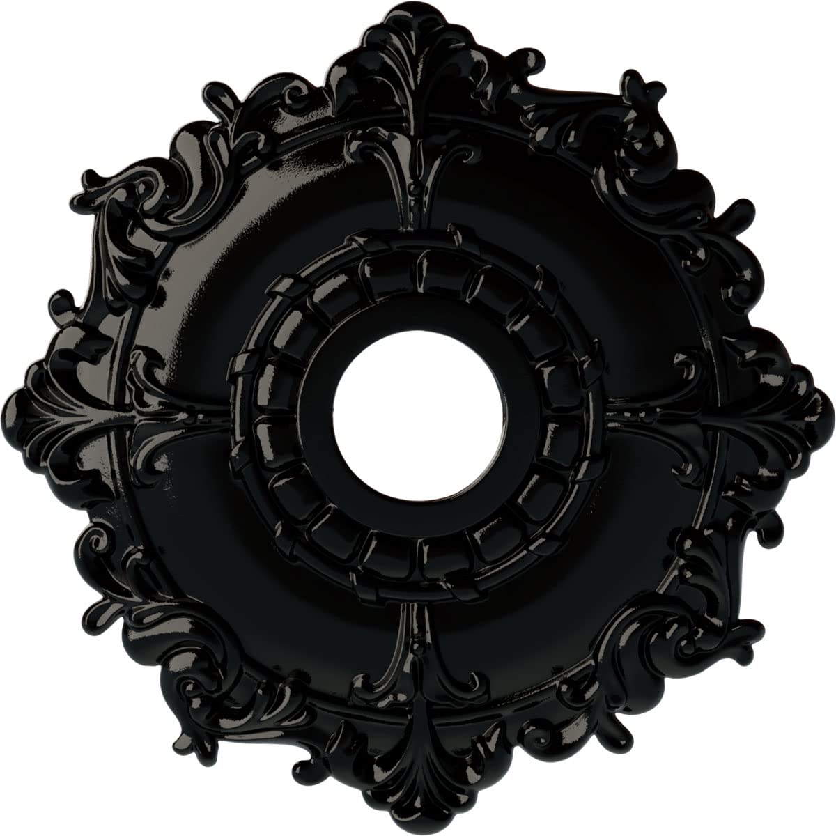 Ekena Millwork Cm18Rlbps Riley Ceiling Medallion, Black Pearl