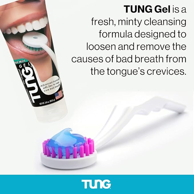 TUNG Brush Tongue Cleaner, Plastic TUNG Scraper, Tongue Cleaning to Fight Bad Breath, Halitosis Defense, USA Made, 2-Pack