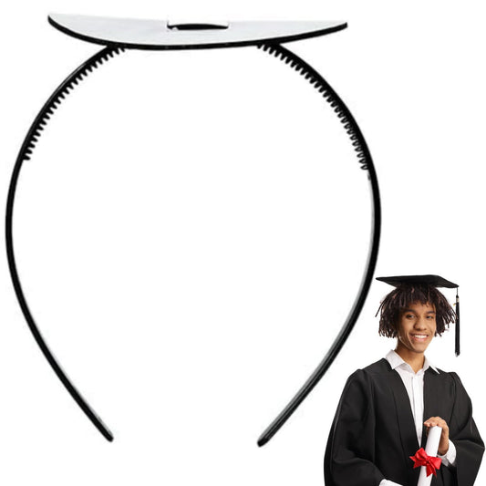 HAIMITI Hairband, Adjustable Black Graduation Cap Headband Insert, Simple and Practical Anti-Fall Hairband for Graduation Cap, P
