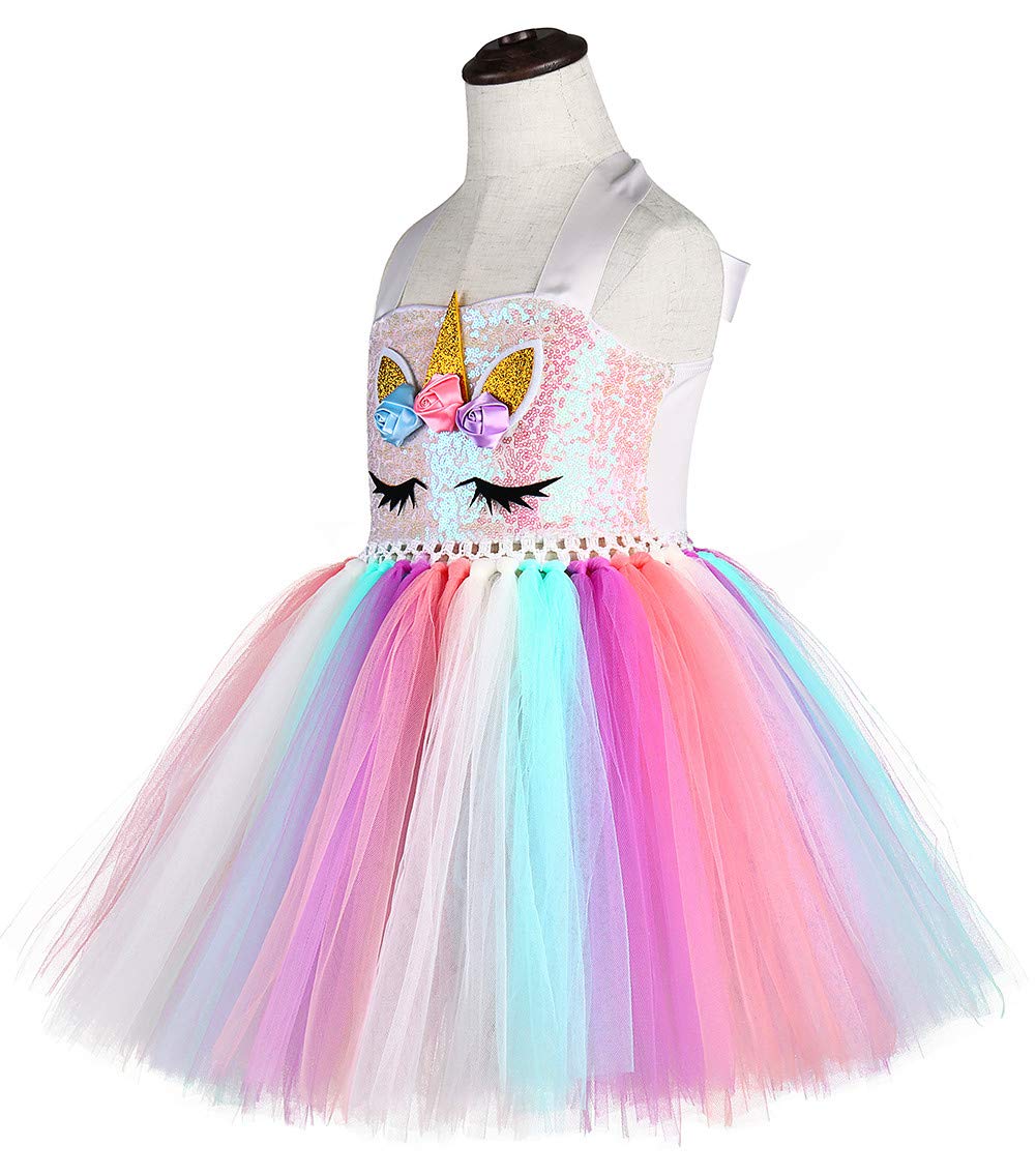 Tutu Dreams Unicorn Tutu for Girls Pink Easter Dress Unicorn Headband Birthday Gifts for Girls Holiday (Sequin Unicorn, 3-4T)