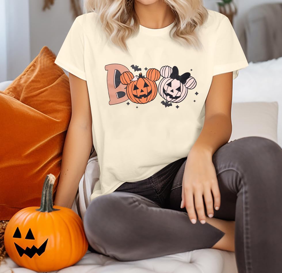 Halloween Party Shirt Woman Magical Halloween Shirts Boo Tshirt Pumpkin Print Tees Casual Vacation Short Sleeve Tops