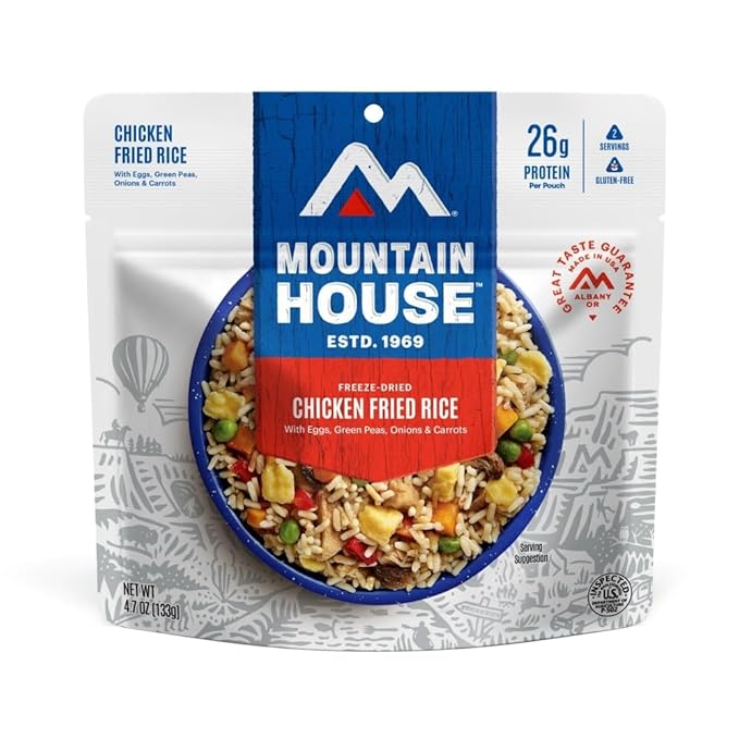 Mountain House Chicken Fried Rice | Freeze Dried Backpacking & Camping Food | Gluten-Free | 2 Servings