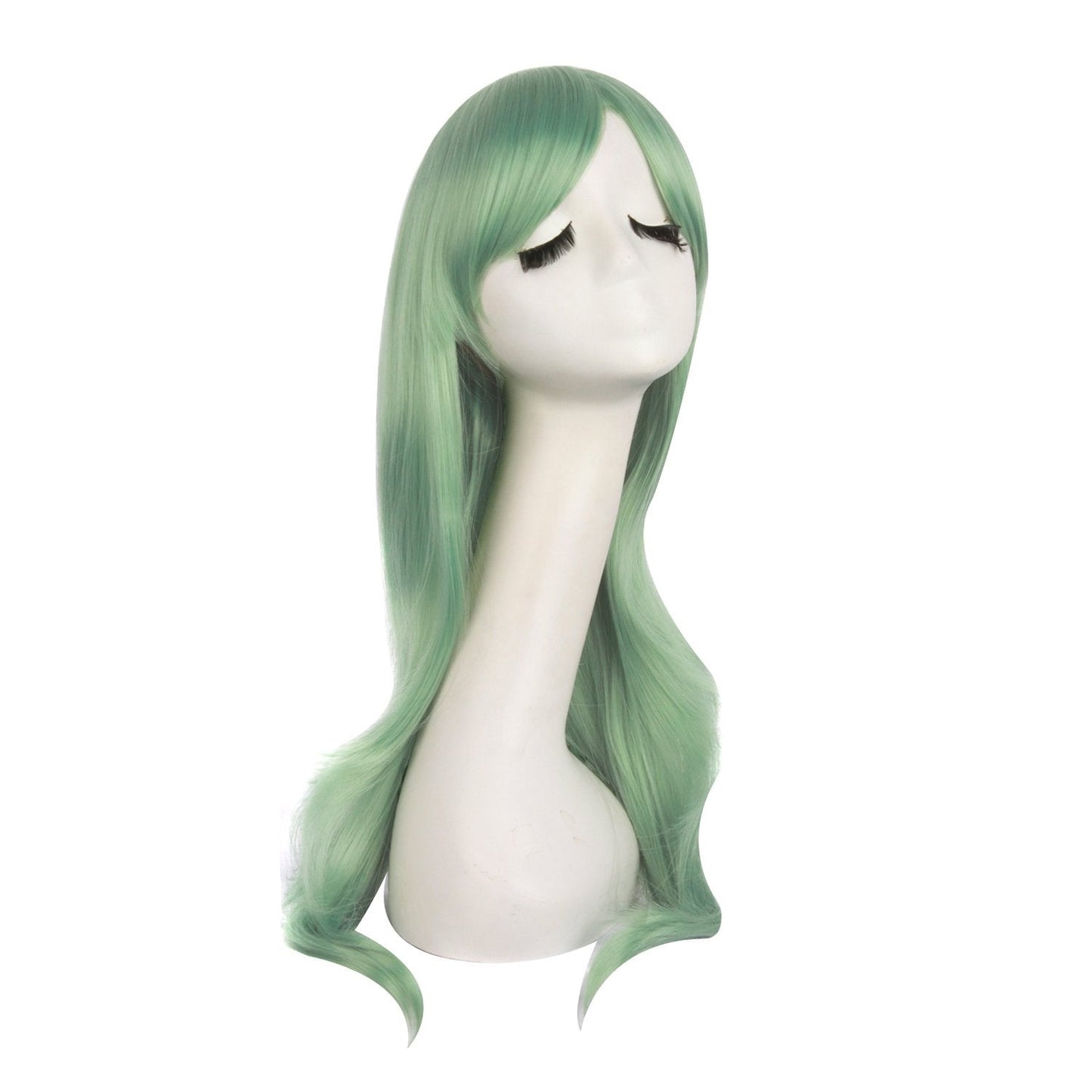 MapofBeauty 28 70cm Long Curly Hair Ends Costume Cosplay Wig (Gray Green)