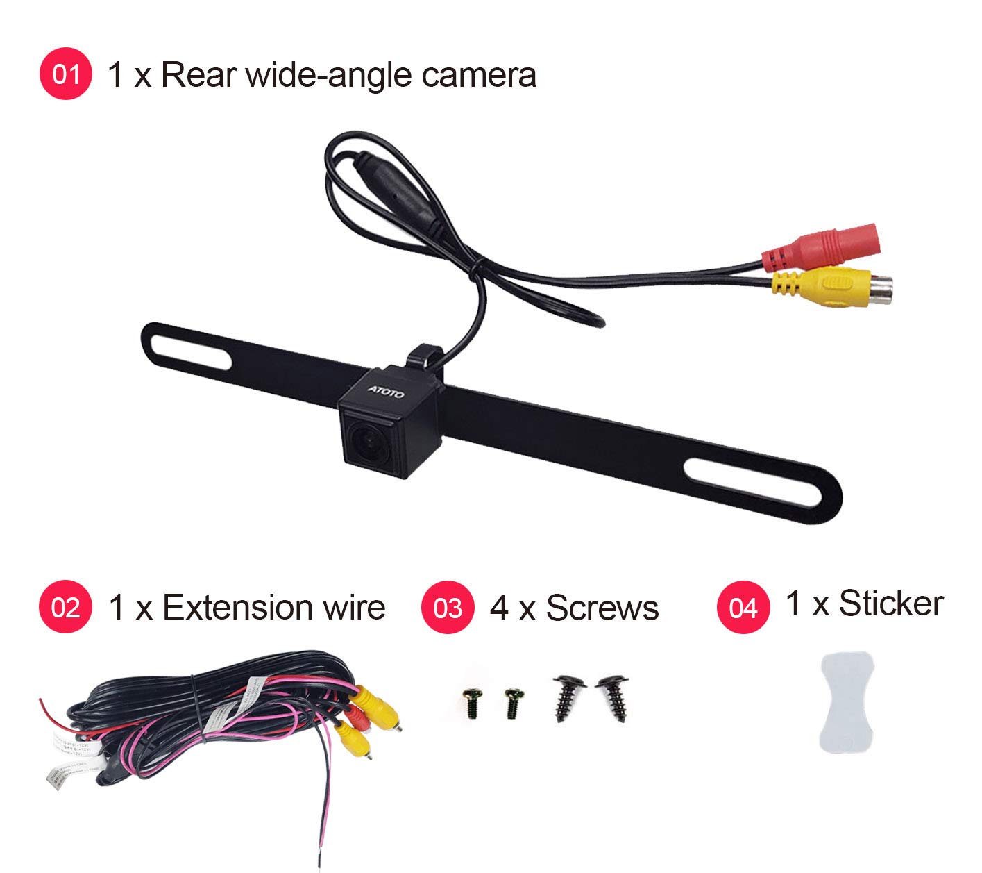 ATOTO AC-HD02LR 720P Rearview Camera with Live Rearview, HD Picture Quality, Night Vision/Waterproof, Compatible with ATOTO X10 / S8 /F7 /A6 / A5 Series. Not Compatible with P5/ P8/P9