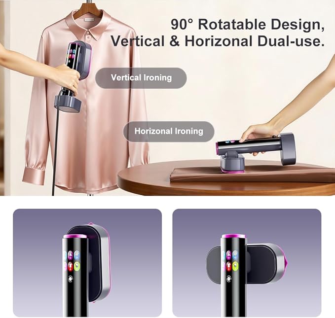 Garment Steamer for Clothes, Portable Handheld Design travel steam iron, 190ml Big Capacity, 1200W, Strong Penetrating Steam, Removes Wrinkle, for Home, Office