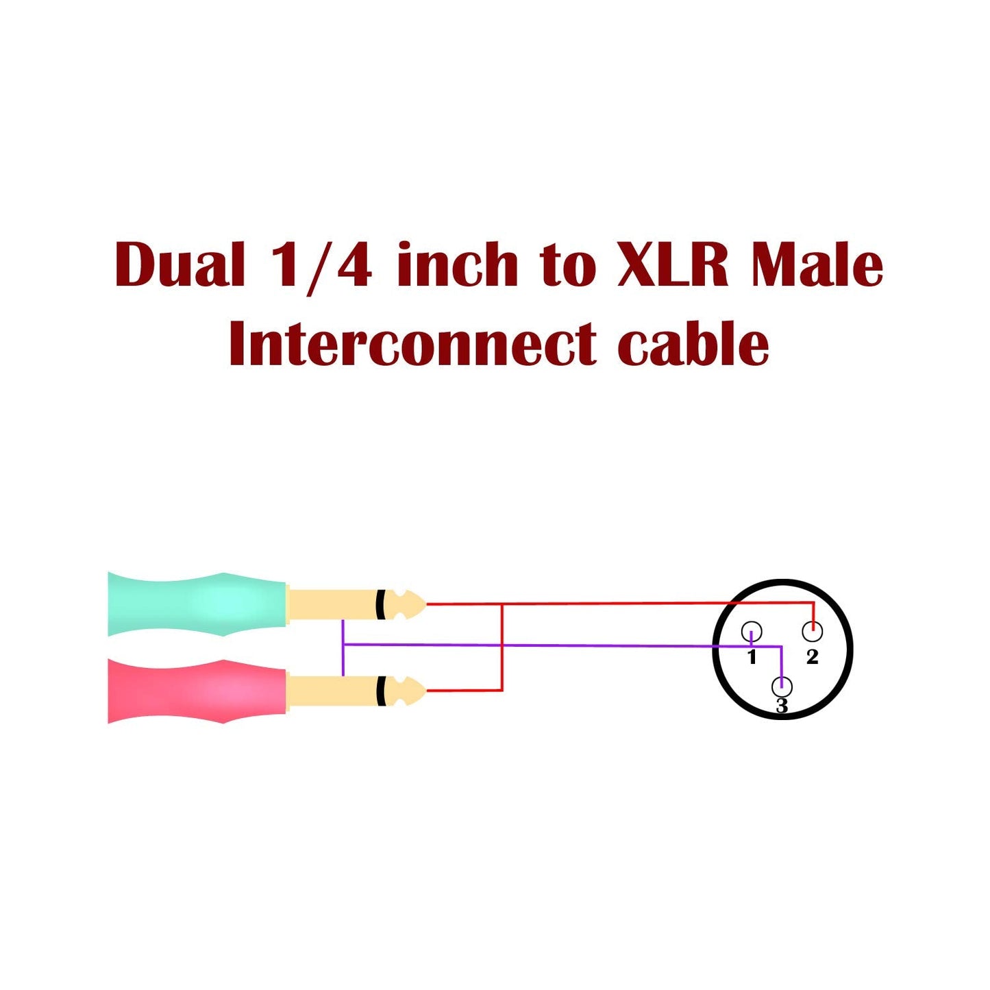 Siyear Xlr Male To Dual 6.35Mm 1/4 Ts Y Splitter Cable, Double Mono Quarter Inch 6.35Mm To Xlr 3 Pin Plug Stereo Microphone Cabl