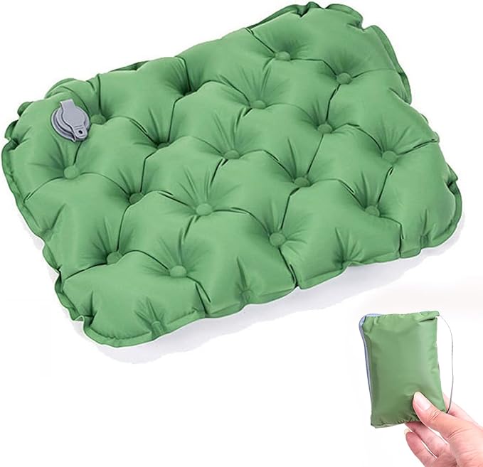 Bzhouyy Inflatable Seat Cushion,16 Inh Portable Lightweight Waterproof Stadium Seat Pad, Inflatable Seat Cushion for Air Travel,Hiking, Office, Car, for Pressure Relief No Pump Needed