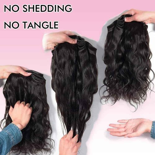 VILSAI Body Wave Human Hair Bundles with Closure (18 20 22+16) 2x6 HD Lace Closure with Bundles 10A Grade Unprocessed Brazilian Virgin Human Hair Natural Black Color