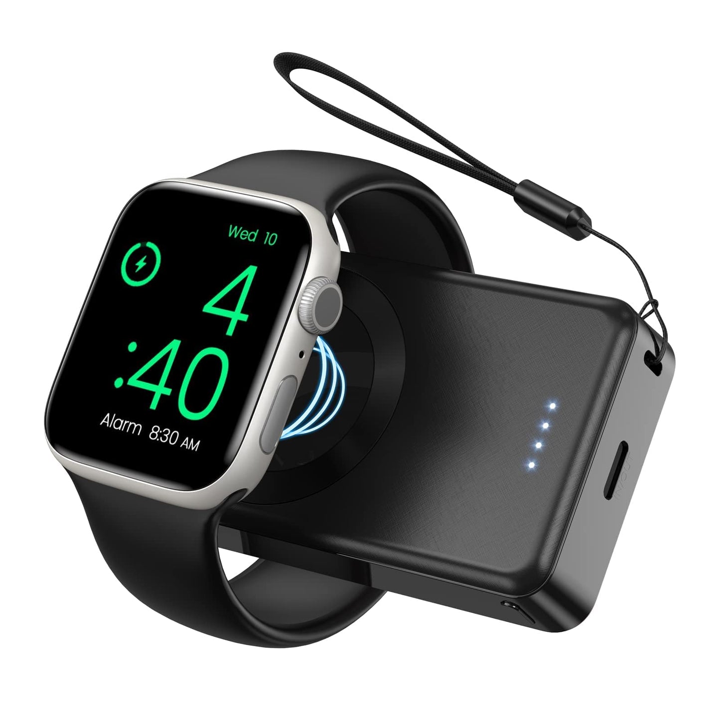 Lvfan Portable Charger For Apple Watch, 4000Mah Iwatch Charger Power Bank Wireless Battery Pack Magnetic Travel Smartwatch Charg