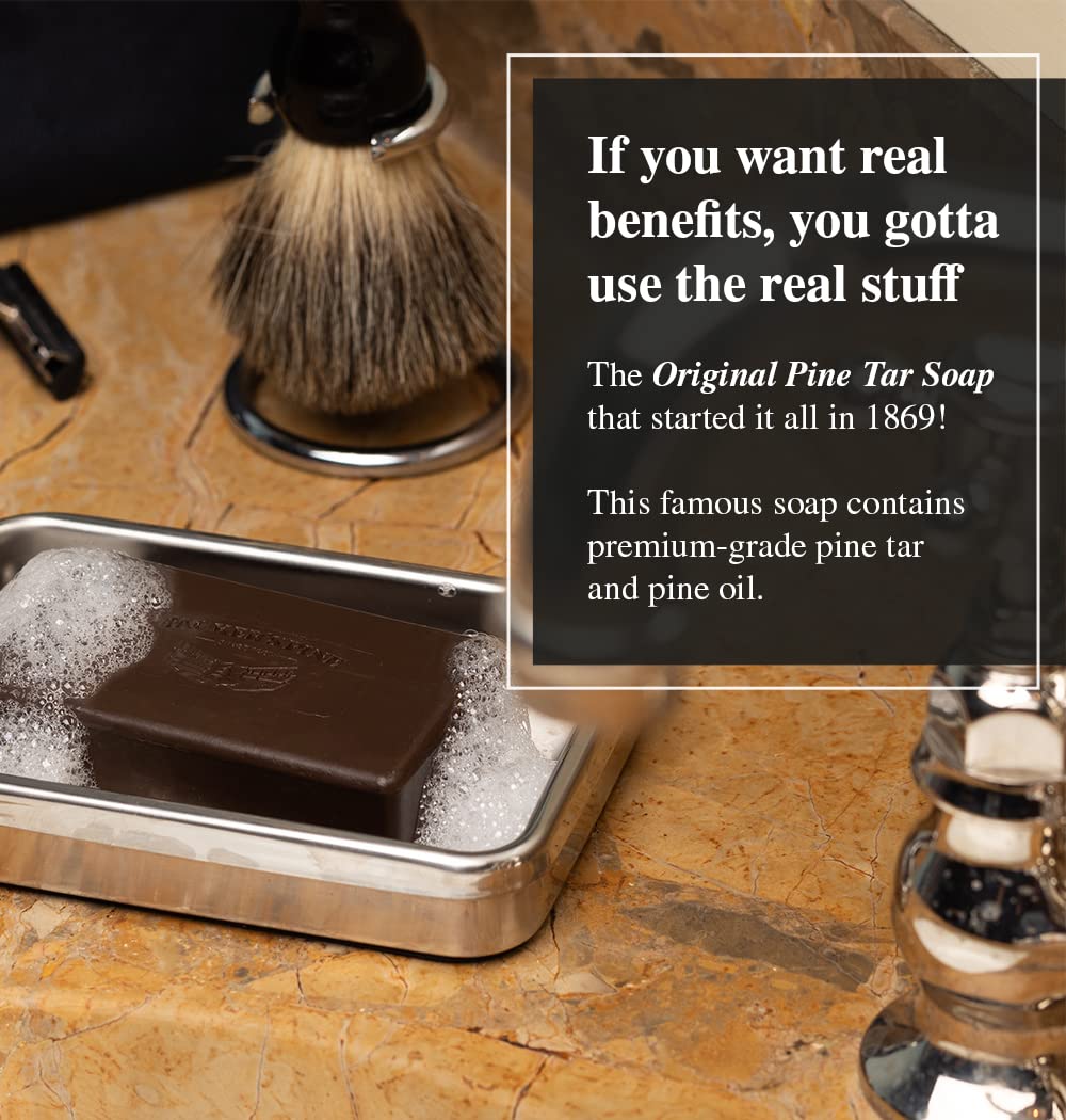 Packer's Pine Tar Soap | The Original Mens Body Soap Made With Natural Pine Tar and Pine Oils | All Natural Mens | Paraben, Sulf