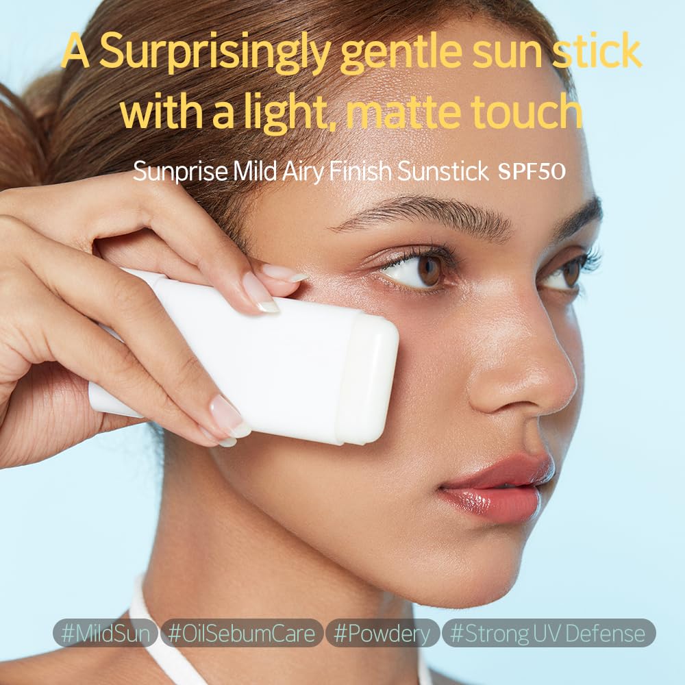 ETUDE Sunprise Mild Airy Finish Sunstick SPF50+ PA++++ Powdery sunscreen, Vegan, Non-Greasy, Sebum Control, Matte Finish, Sensit