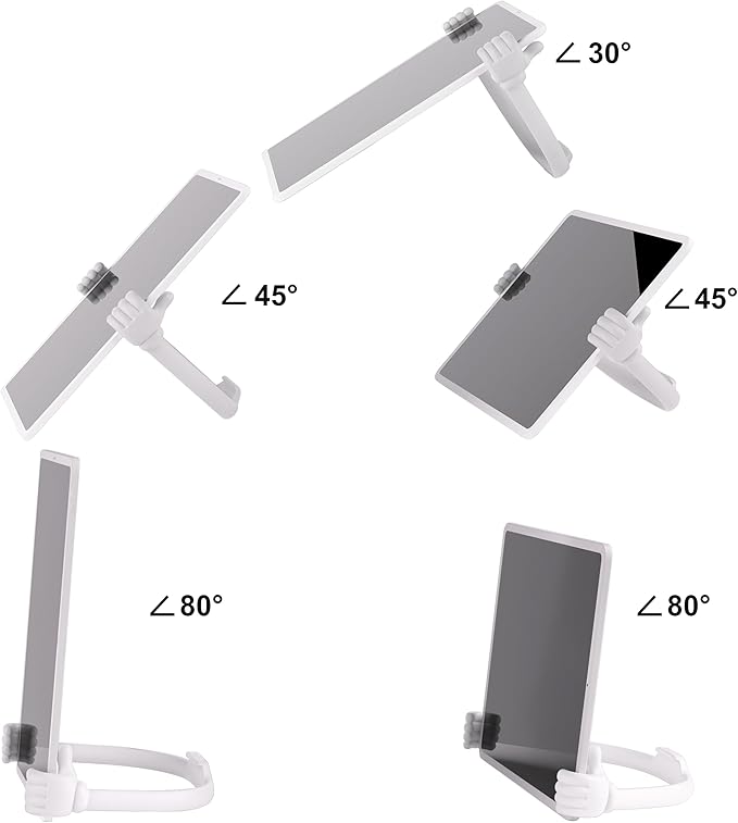 Honsky Adjustable Tablet Stand, Portable Phone Holder for Desk Bed - Multi-Angle Drawing Stand Compatible with All Tablets (White)