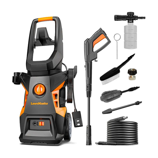 LawnMaster LT506-2000A Electric Pressure Washer 13 Amp 1.4 GPM 2300 Max PSI CSA Certified with Detergent Bottle