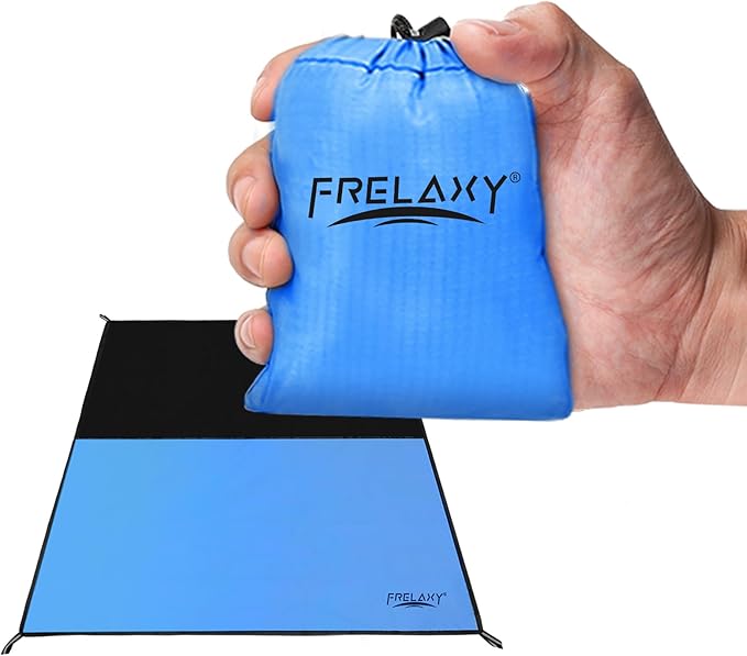 Frelaxy Pocket Picnic Blanket, Waterproof Sandproof Beach Mat, Compact Camping Tarp for Festivals, Hiking, Travel, Outdoor...