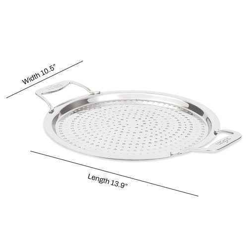All-Clad Accessory, Stainless Steel Strain & Splatter Guard, 10.5-Inch, Easy, Mess-Free Straining, Multifunctional Design, Pots and Pans, Cookware, Kitchen Gadgets, Cooking Tools, Silver