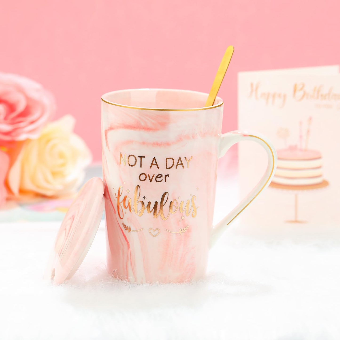 Birthday Gifts for Women Happy Birthday Gift Baskets for Women Unique Not A Day Over Fabulous Mug Gift ideas Pink Gifts Box Set Presents for Her Friends Mom Sister Wife Coworkers Daughter Aunt Mom