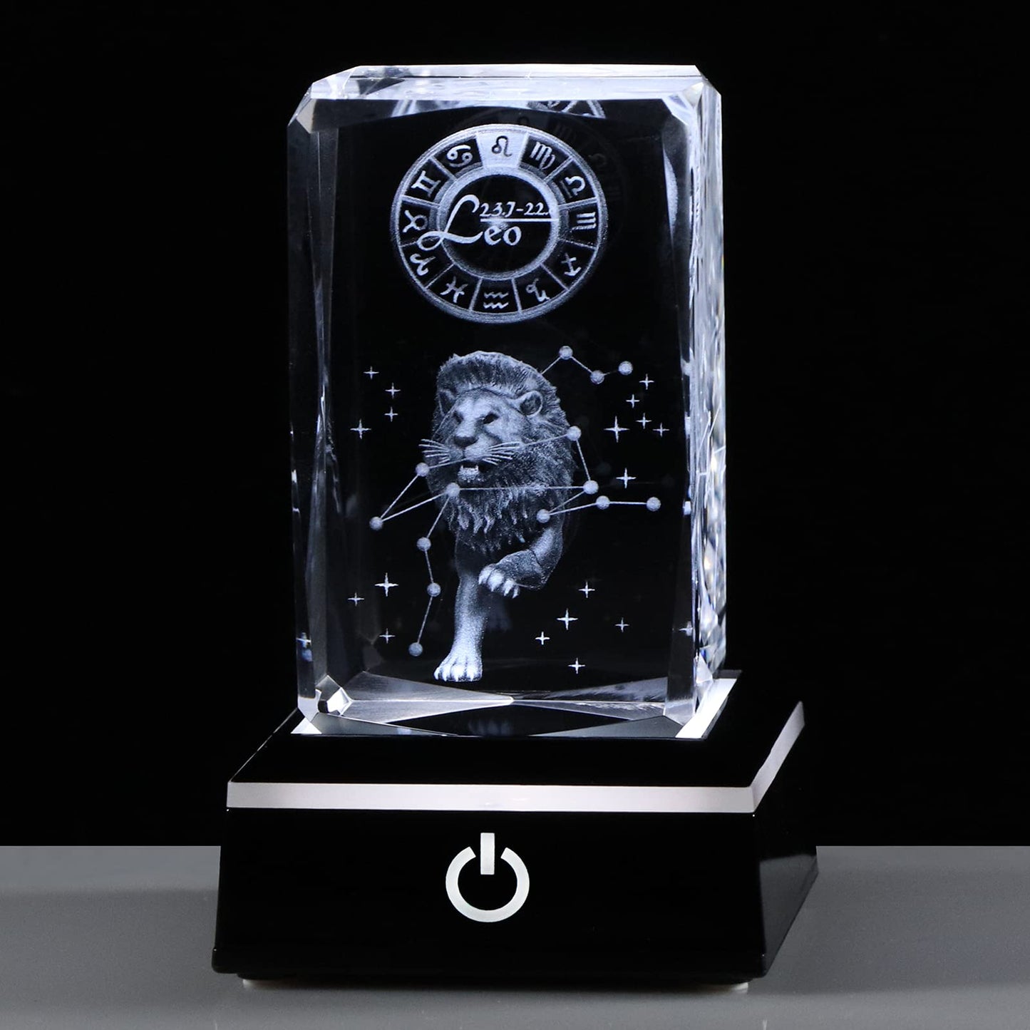 3d Crystals Leo Zodiac Astrology Gifts For Women Men,Leo Glass Figurine Decor Constellation Stuff July Auguest Birthday Gifts For Girlfriend Woman Aunt Wife Keepsake Sign Decor Symbolic: Sober