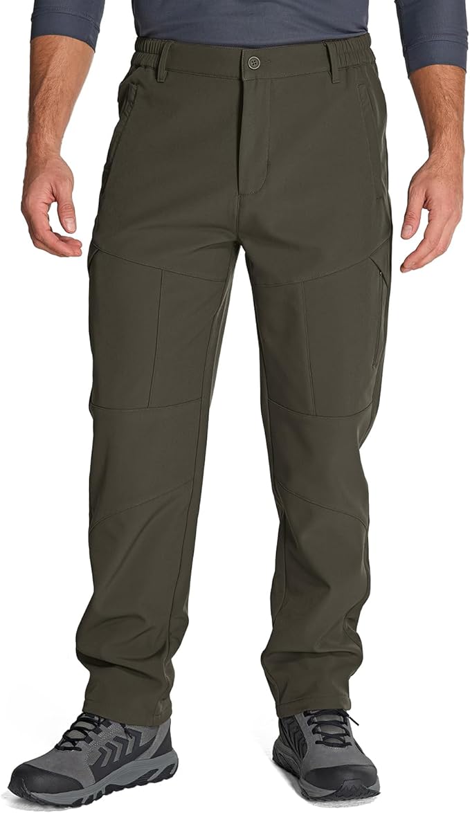 Jessie Kidden Mens Waterproof Hiking Pants Outdoor Snow Ski Fishing Fleece Lined Insulated Winter Pants
