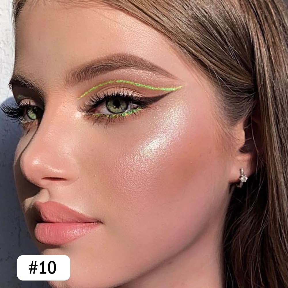 Kaely Gel Eyeliner Pencil for Women, Apple Green Eye Liner Waterproof Smudge Proof with Sharpener, Waterline Eye Makeup Liners,