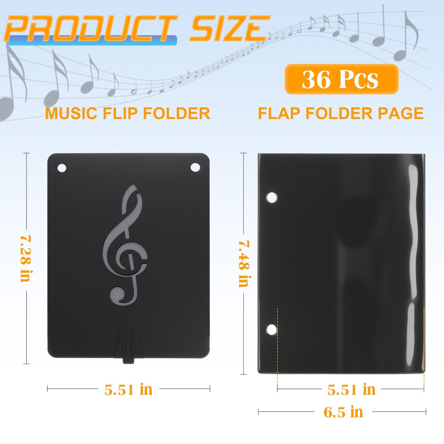 Feifeiya 2+20 Flip Folio Folder, Marching Band Music Flip Folder With 18 Windows Double Side 2 Holes Sheet Musical Page For Marc