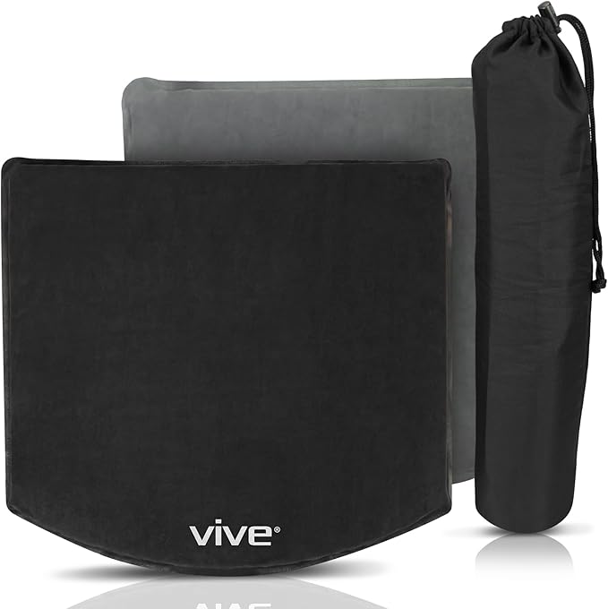 Vive Inflatable Seat Cushion - Portable Pad for Stadiums, Bleachers, Airplanes, Travel, Hiking, Camping, Backpacking, Sporting Events, Picnics - Lightweight Padded Seat Resistant to Tears & Snags