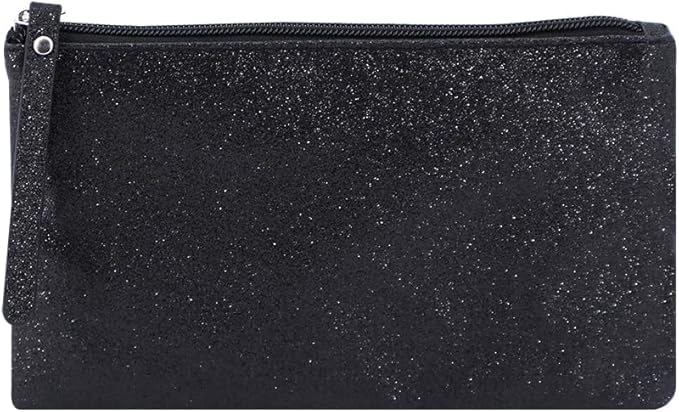 RITTZI Celestial Glitter Makeup Pouch – Seven Stunning Shades - Festive Cosmetic Bag (Twilight Black)