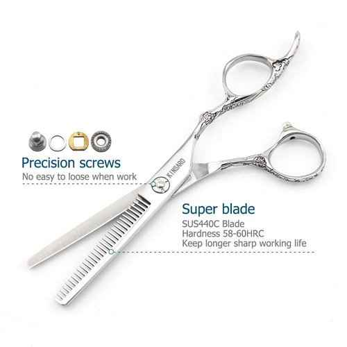 6 INCH hair cutting scissors and 6 INCH hair thinning shears set barber scisors 440C Kinsaro