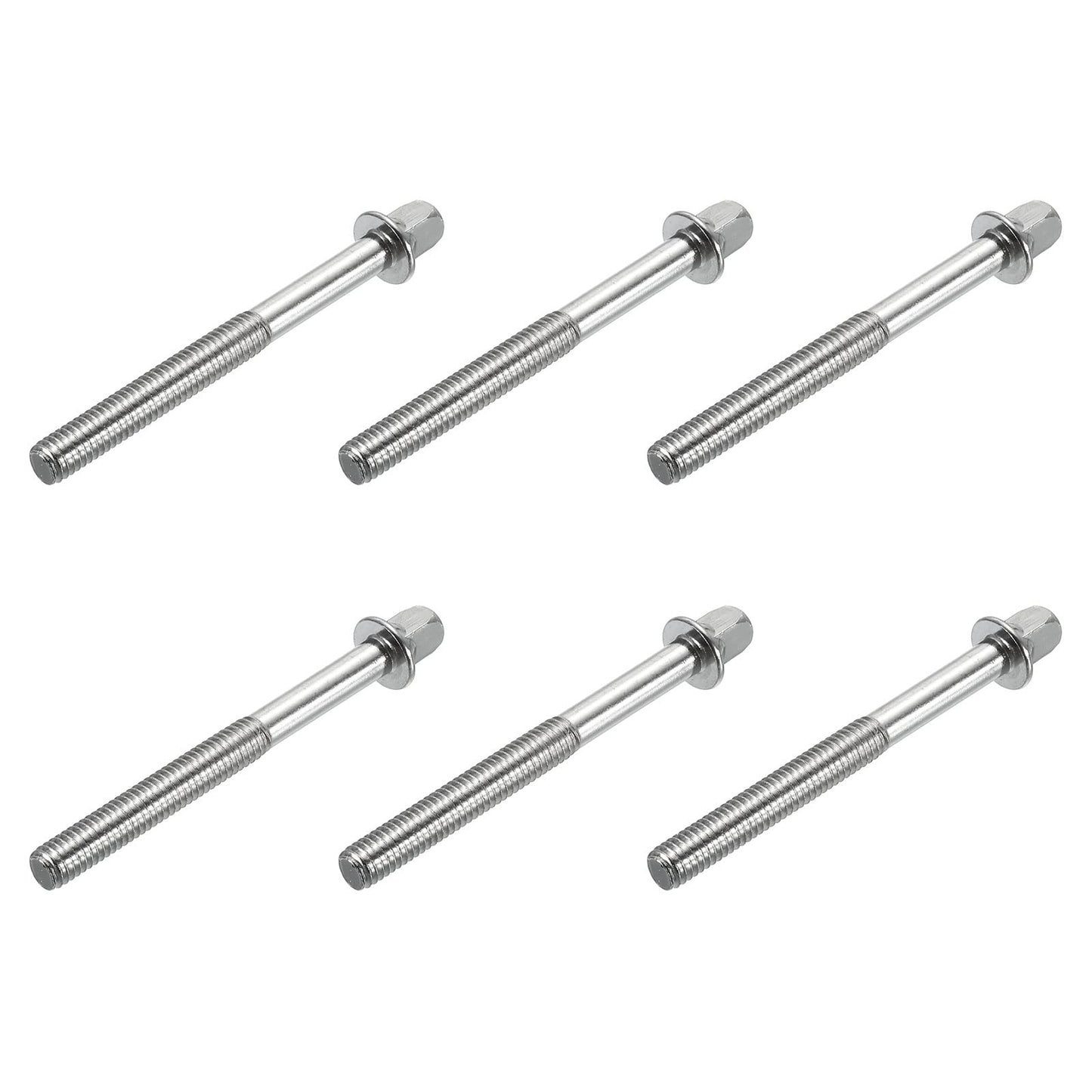 Meccanixity Drum Tension Rods M6 X 60Mm For Bass Drum Hardware Parts Accessory Pack Of 6