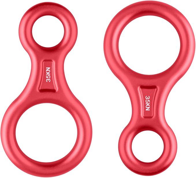 Azarxis 35 kN 50 kN Climbing Rescue Figure 8 Descender Large Bent-Ear Rigging Plate Heavy Duty & High Strength Rappel Devi...