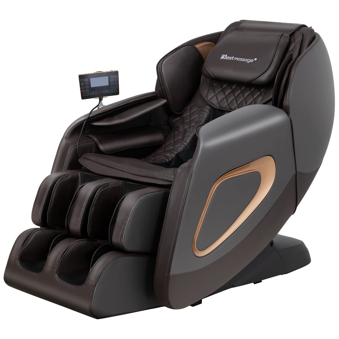 Massage Chair,Full Body Zero Gravity SL Track Massage Chair Recliner Chair with Smart Large Screen Bluetooth Speaker Built-in Heat Therapy Foot Roller Air Massage System for Home Office (Grey)