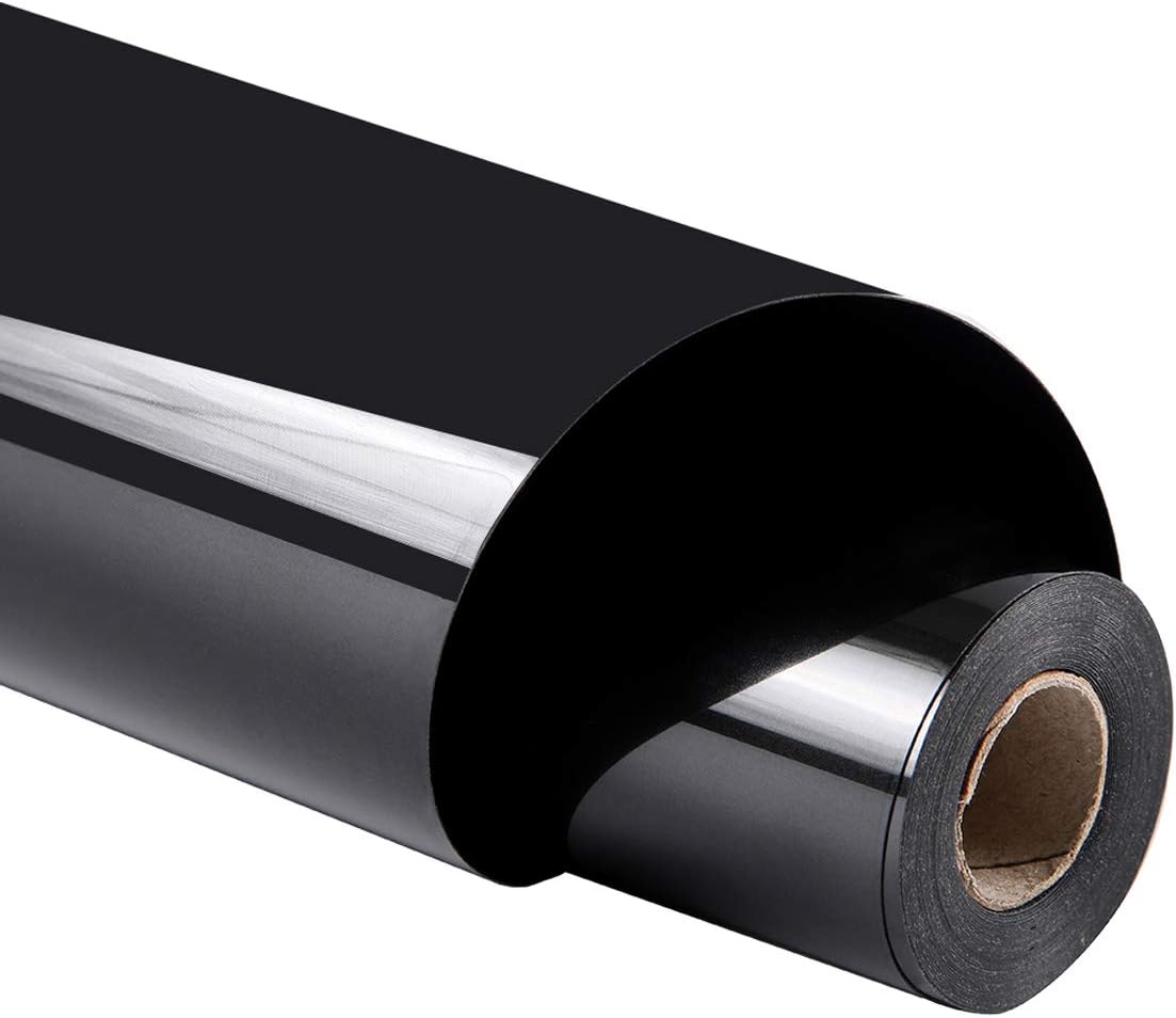 Guangyintong Heat Transfer Vinyl HTV Rolls, 12" x 8ft Iron on Vinyl for T-Shirts, Glossy Surface, Easy to Cut & Weed for Heat Vinyl Design