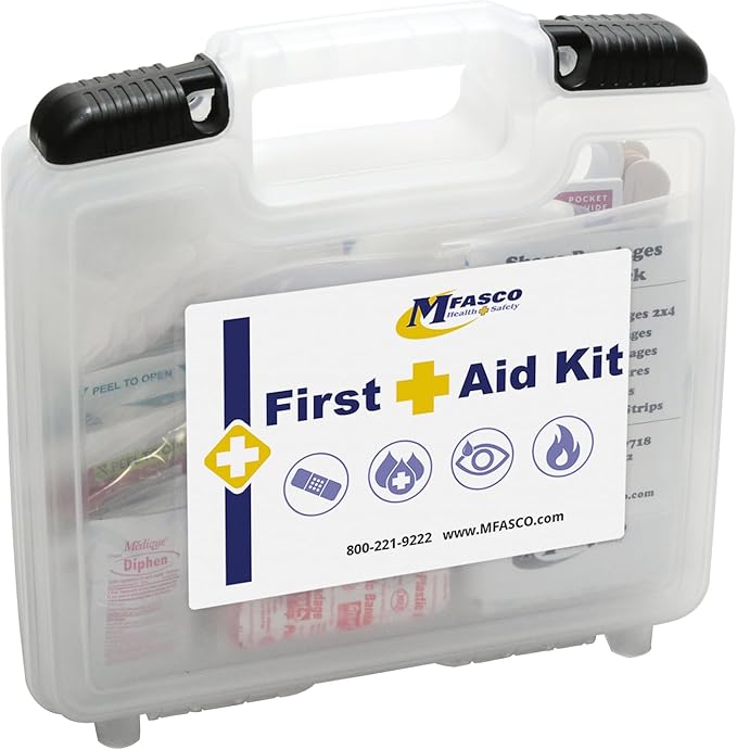 MFASCO 200 Piece All-Purpose First Aid Kit - Home and General Emergency Essentials - Plastic Box with Slide Locks - Ideal ...