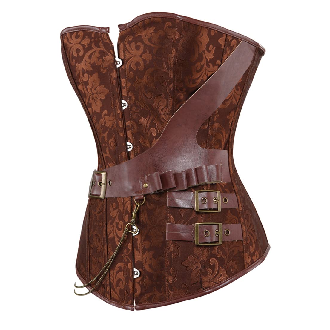 frawirshau Steampunk Brown Corset Top Renaissance Corset Steampunk Costume Women Pirate Corset Outfit Size S