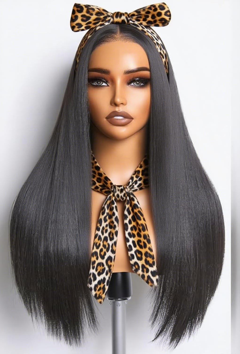 Emistar 26 Inch Layered Wig Lace Front Glueless HD Lace Front Wigs Wear and Go Black Wig, Pre Plucked Pre Cut Wigs for Beginners