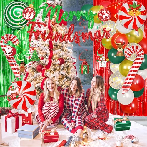 Kriyokiaa Friendsmas Christmas Party Decorations Merry Friends Christmas Party Decorations with Merry Friendsmas Banner, F...