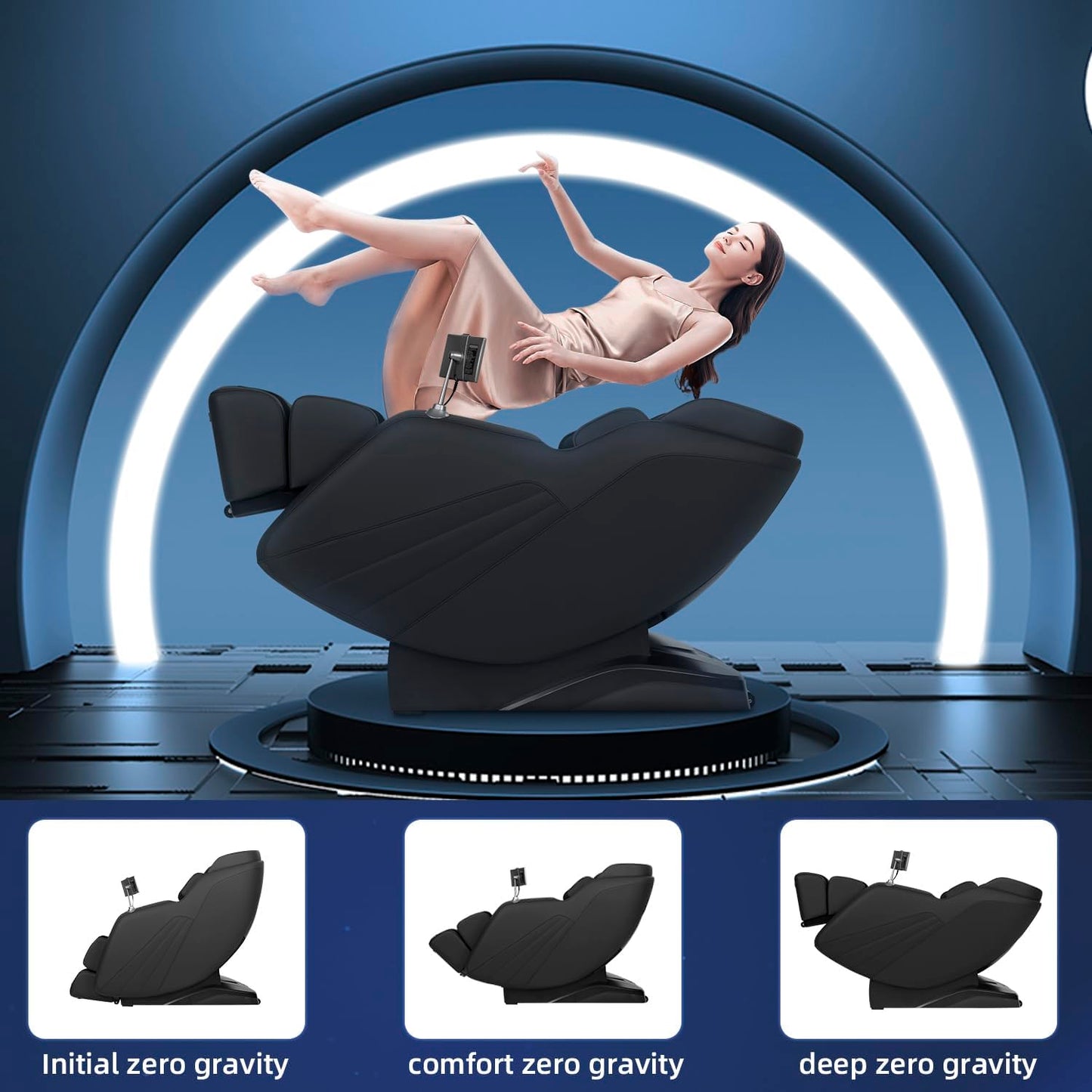 BestMassage Zero Gravity Heated Massage Recliner Chair with 3D SL-Track Technology: A Full-Body Experience for Home and Office Comfort (Black)