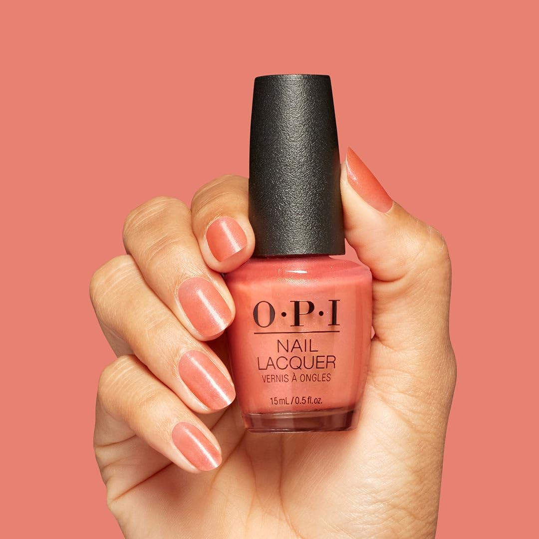 OPI Nail Lacquer Keep It Surreal | Sheer Pastel Coral Shimmer Chip Resistant Nail Polish | OPI'm Dreaming Collection