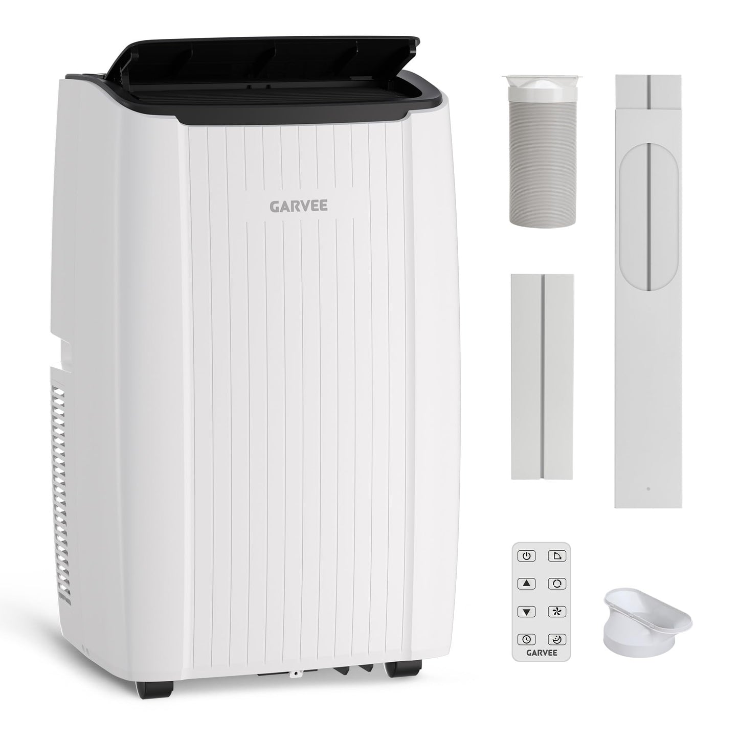 Garvee 12000 BTU Portable Air Conditioner, Portable AC Unit with Dehumidifier, Fan and Remote Control, Energy Efficient Indoor AC Conditioner for Rooms Up to 550 Sq. ft., White