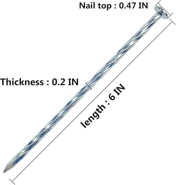 Artificial Turf Stakes Galvanized Spiral Landscape Spikes 6In Weed Barrier Fabric Stakes for Paver Edging, Gardening Lawn Edging, Carpentry and More (100 PC)