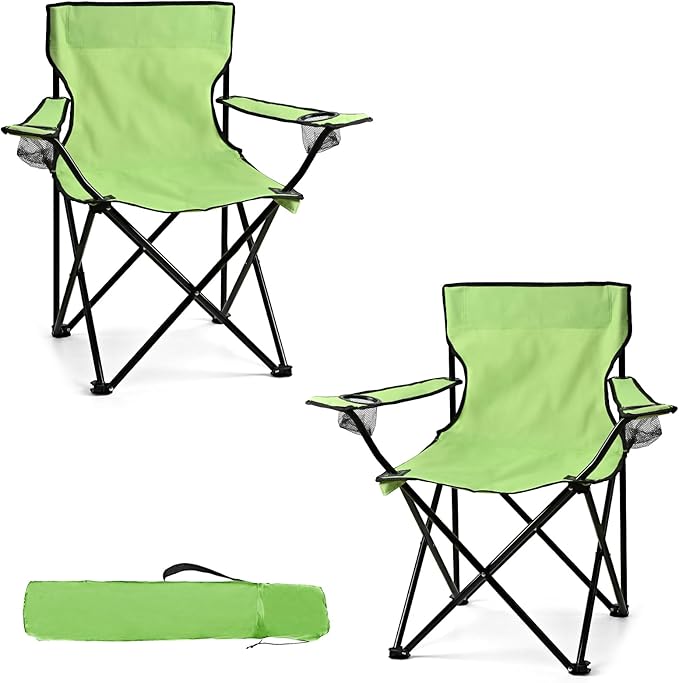 WEIDIORME 2 Pack Lightweight Camping Chairs for Adults & Teens, 250LBS Capacity Foldable Portable Chairs with Carry Bag, C...